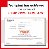 Tecniplast a obtenu le statut de CRIBIS PRIME COMPANY, la reconnaissance de la fiabilité commerciale maximale